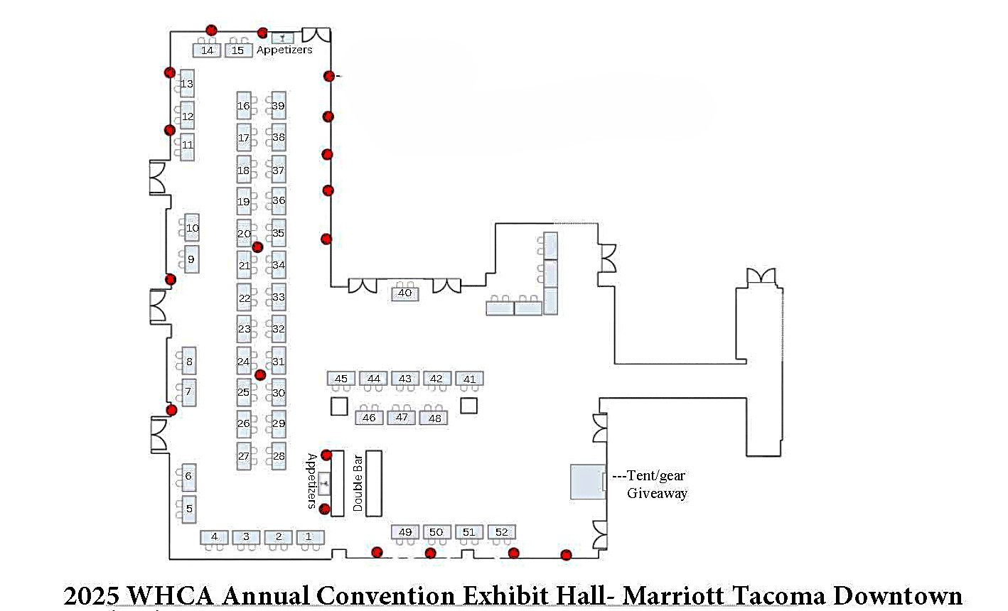 2025 WHCA Annual Convention Exhibit Hall Map
